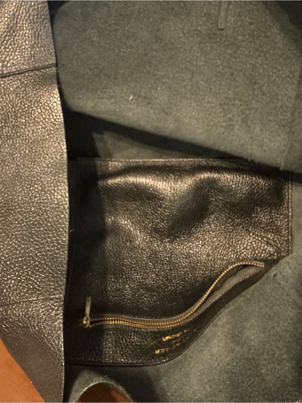 Kurt Geiger Black Leather Tote with Gold Hardware - Picture 7 of 13